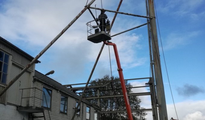Demolition of steel hall